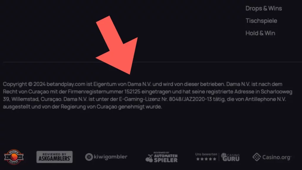 Casino Footer Lizenz