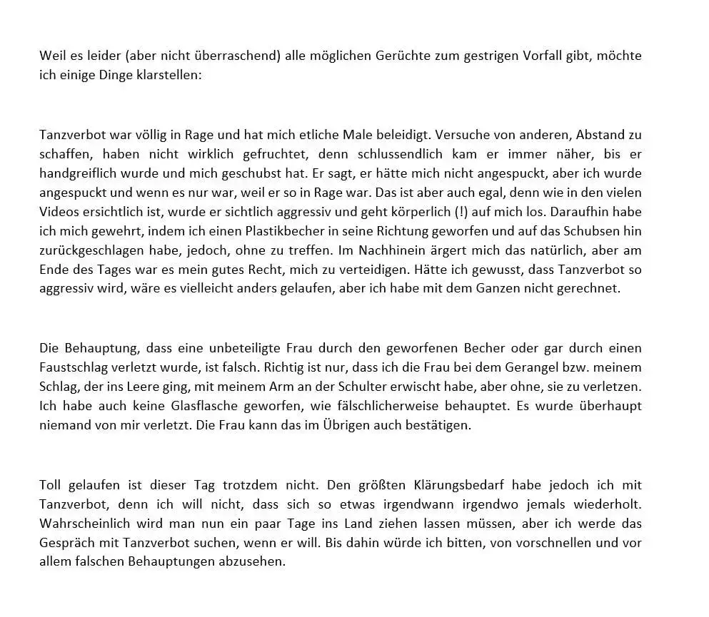Orangemoranges Statement bei Twitter