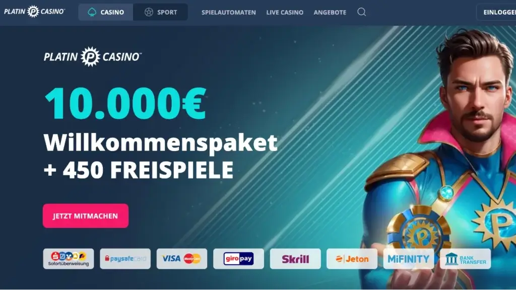 Platincasino Webseite